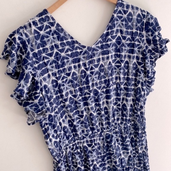 Terra & Sky blue and white bohemian romper, Size 1X - Picture 9 of 9